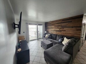 Spacious Living Room with Private Covered Balcony