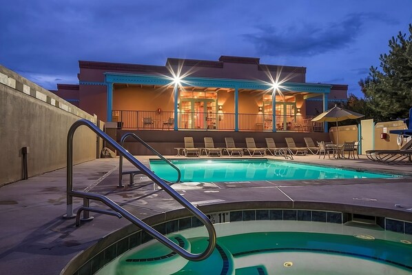 Hot tub and swimming pool
