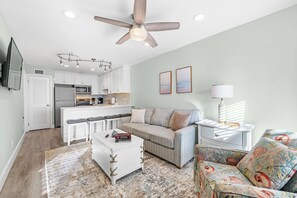 Living room and kitchen