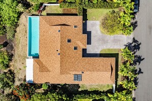 The house view looks from the top