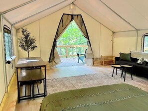 Fully covered porch outside!