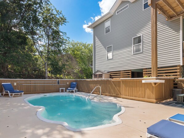 Enjoy a dip in the Private Pool out back!