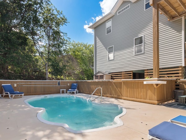 Enjoy a dip in the Private Pool out back!
