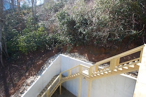 Stairs leading to the front entrance from above