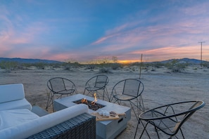 Beautiful yard with a private pool and firepit.