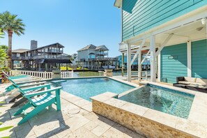 Relax in the private pool