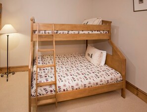 Charming bunk setup with a playful touch, ideal for making memories with family or friends.