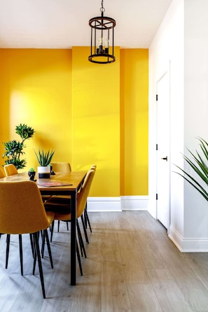 charming dining nook with a warm ambiance 🌿 start your day with good vibes