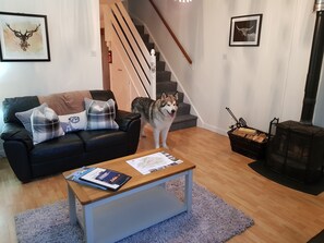 Living room with firer