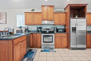 Fully-stocked Kitchen for all your cooking creations.