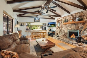 Curl up on the cozy sofa and watch your favorite shows