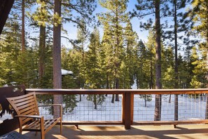 Large deck with forest view