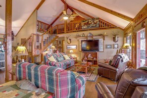 Living Room | Smart TV | Lake Views | 1st Floor