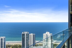 Glittering ocean view from the balcony