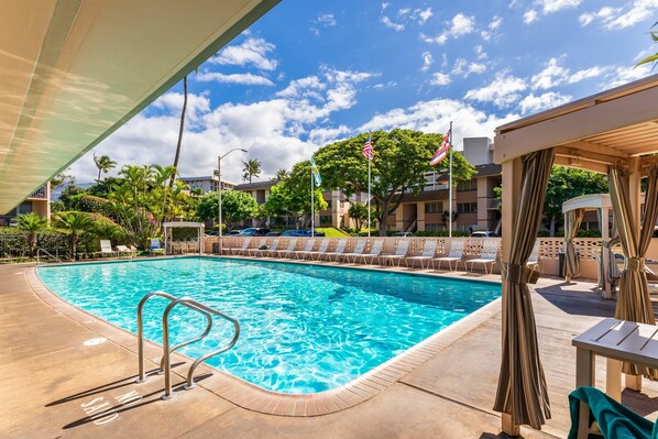 Complex has a large pool