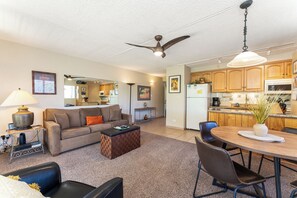 Great room is open concept with Kitchen, dining area and living room