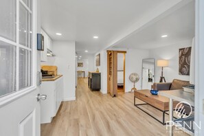 Step into a bright, cozy retreat perfect for relaxing after a day of exploring the city.