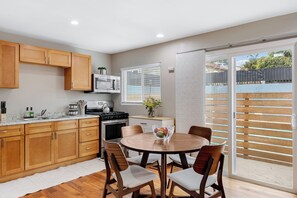 Kitchen and dining space.