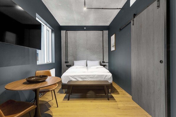Bed and dining area