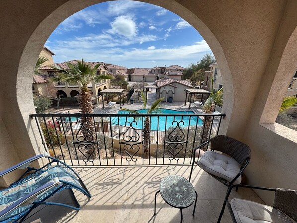 El Dorado Ranch San Felipe Vacation Rental Condo 11-2   Pool view from balcony