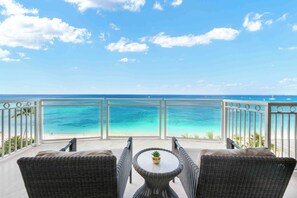 Enjoy kiss the sky views from the unit's private balcony. 
