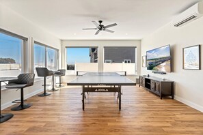 Spend hours of fun on the ping pong table