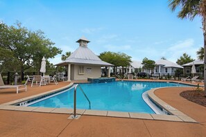 Plenty of poolside seating