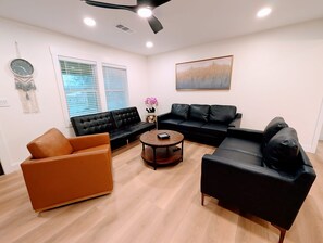 Comfort meets style in this cozy space