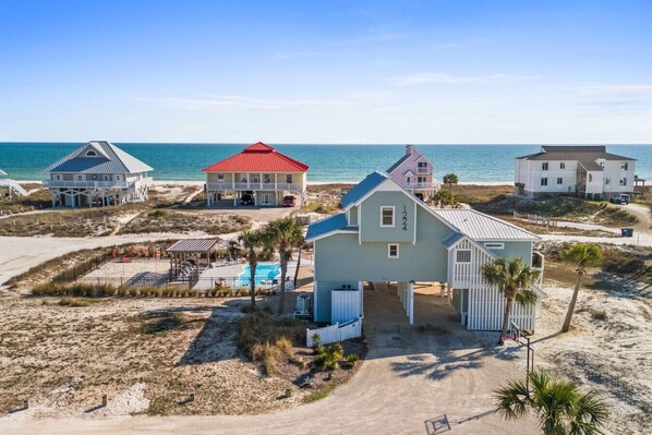 Million dollar gulf views! Private path to the beach on the left, private resort style pool area, private volleyball court!  BOOK TODAY!