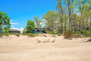 View of the property from the large private beach