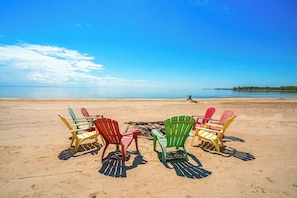 Enjoy a campfire after a day on the beach