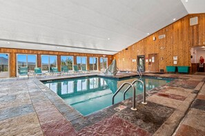 Enjoy swimming year around in the heated indoor community pool.