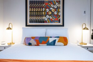 Drift into restful sleep in this inviting queen bed.
