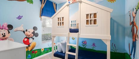 Twin/Twin Bunk Bedroom 3 Downstairs Mickey Theme