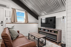 Living room with TV and Electric Fireplace 