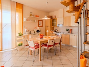 Furniture, Interior Design, Flooring, Wood, Kitchen, Chair, Floor, Ceiling, Room, Table