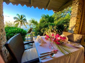 Enjoy a romantic dinner at the Sugar Mill restaurant just a short walk away