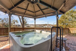 Bask in bubbling bliss in the private hot tub