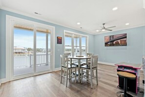 The game room offers spectacular channel views.