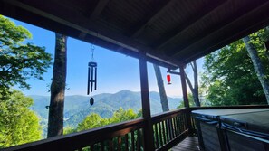 Hot tub on front porch, this hummingbird feeder will be busy all day!