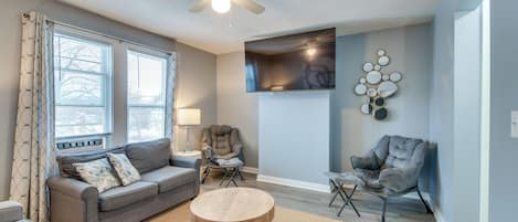 Syracuse Vacation Rental | 2BR | 1BA | Stairs Required | 800 Sq Ft