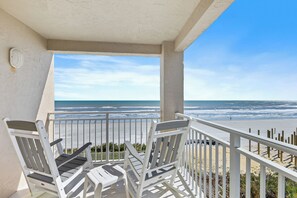 Balcony, with views of the ocean.