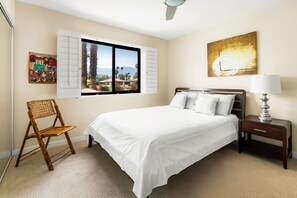 Serene bedroom with a calming white and cream color palette