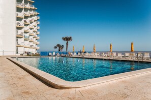 Smyrna Beach Club's beachfront pool offers the perfect place to unwind and is seasonally heated for year-round comfort
