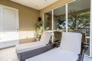 2 rest chairs
Balcony located through master suite upstairs