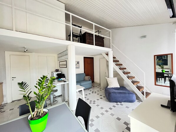 Panoramica del loft di 45 mq