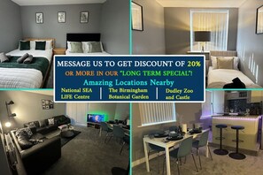Experience serene living in this charming 2-bedroom apartment, featuring a unique layout and a beautifully designed