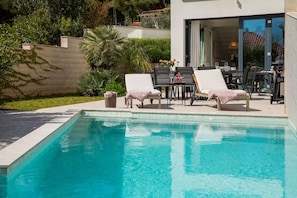 Luxury Beachfront Villa Manera Bol for 12 persons with heated pool on promenade Zlatni Rat by the pebble beach