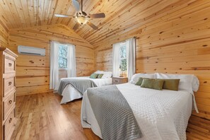 Cabin 1 - Cape Buffalo - Bedroom with Two Full Beds