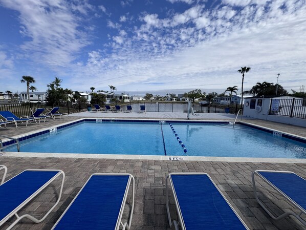 Lounge in the sun or take a dip in the heated pool.